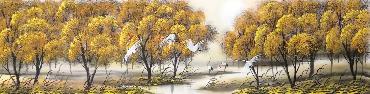 Chinese Trees Painting,34cm x 168cm,lz11095003-x