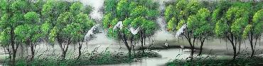 Chinese Trees Painting,34cm x 168cm,lz11095011-x