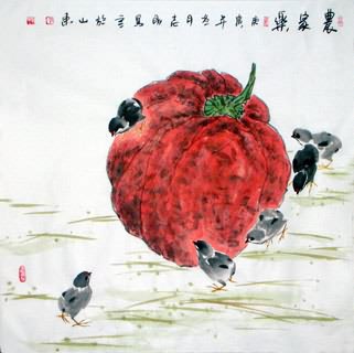Chinese Vegetables Painting,69cm x 69cm,2360096-x