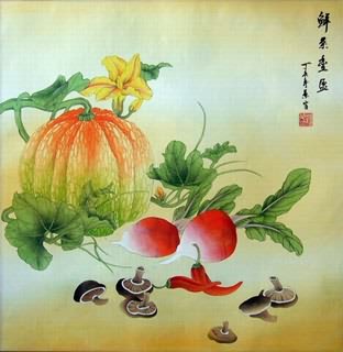 Chinese Vegetables Painting,69cm x 69cm,2385010-x
