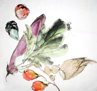 Chinese Vegetables Painting,33cm x 33cm,2528008-x