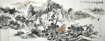 Chinese Village Countryside Painting,70cm x 180cm,1011032-x