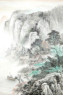 Chinese Village Countryside Painting,45cm x 65cm,1011034-x