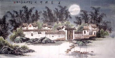 Chinese Village Countryside Painting,66cm x 136cm,1052004-x