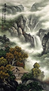 Chinese Village Countryside Painting,97cm x 180cm,1135105-x