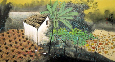 Chinese Village Countryside Painting,50cm x 80cm,1579036-x