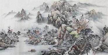 Chinese Village Countryside Painting,69cm x 138cm,wym11088001-x
