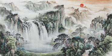 Chinese Village Countryside Painting,69cm x 138cm,wym11088002-x
