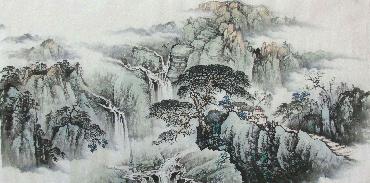 Chinese Village Countryside Painting,69cm x 138cm,wym11088003-x