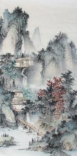 Chinese Village Countryside Painting,69cm x 138cm,wym11088006-x