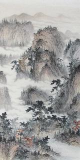 Chinese Village Countryside Painting,69cm x 138cm,wym11088007-x