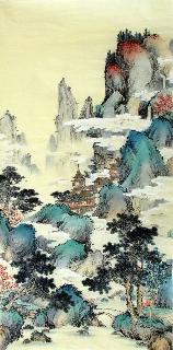 Chinese Village Countryside Painting,69cm x 138cm,wym11088010-x