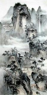 Chinese Village Countryside Painting,69cm x 138cm,wym11088012-x