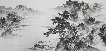 Chinese Village Countryside Painting,69cm x 138cm,wym11088013-x