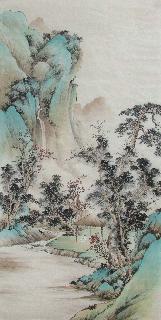 Chinese Village Countryside Painting,69cm x 138cm,wym11088017-x