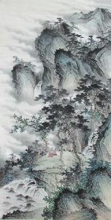 Chinese Village Countryside Painting,69cm x 138cm,wym11088018-x