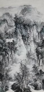 Chinese Village Countryside Painting,69cm x 138cm,wym11088019-x
