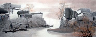 Chinese Water Township Painting,70cm x 180cm,1047022-x
