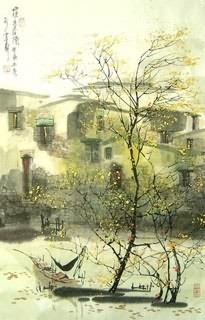 Chinese Water Township Painting,46cm x 70cm,1197005-x