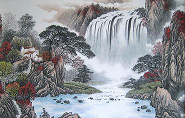 Chinese Waterfall Painting,100cm x 160cm,1011021-x