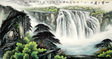 Chinese Waterfall Painting,66cm x 136cm,1033005-x