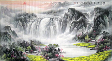 Chinese Waterfall Painting,97cm x 180cm,1058014-x