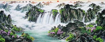 Chinese Waterfall Painting,96cm x 240cm,1061037-x
