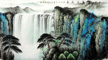 Chinese Waterfall Painting,97cm x 180cm,1107014-x