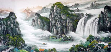 Chinese Waterfall Painting,120cm x 235cm,1134010-x