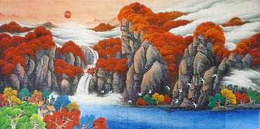 Chinese Waterfall Painting,120cm x 240cm,1134011-x
