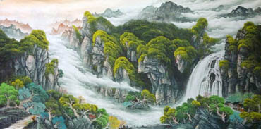 Chinese Waterfall Painting,120cm x 240cm,1134014-x