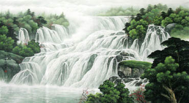 Chinese Waterfall Painting,97cm x 180cm,1135005-x