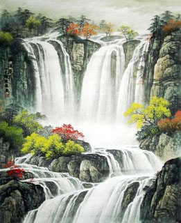 Chinese Waterfall Painting,120cm x 95cm,1135008-x