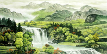 Chinese Waterfall Painting,66cm x 136cm,1135016-x