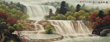 Chinese Waterfall Painting,70cm x 180cm,1135036-x