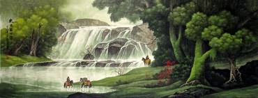 Chinese Waterfall Painting,70cm x 180cm,1135123-x