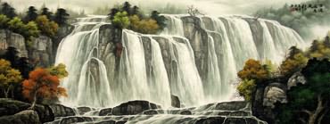 Chinese Waterfall Painting,65cm x 175cm,1135124-x