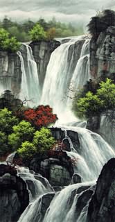 Chinese Waterfall Painting,48cm x 96cm,1135125-x