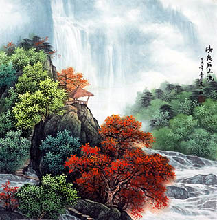 Chinese Waterfall Painting,68cm x 68cm,1135139-x