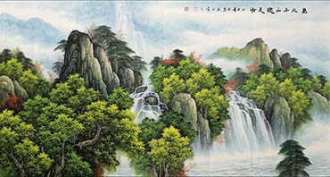 Chinese Waterfall Painting,96cm x 180cm,1135141-x