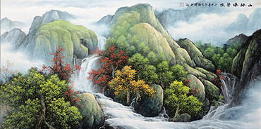 Chinese Waterfall Painting,68cm x 136cm,1135142-x
