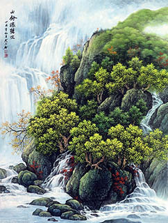 Chinese Waterfall Painting,95cm x 130cm,1135145-x