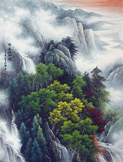 Chinese Waterfall Painting,95cm x 130cm,1135150-x
