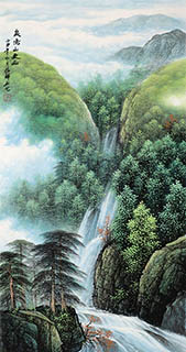 Chinese Waterfall Painting,48cm x 96cm,1135151-x