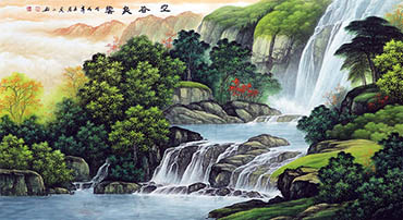 Chinese Waterfall Painting,70cm x 180cm,1135152-x