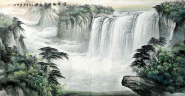 Chinese Waterfall Painting,120cm x 240cm,1136002-x