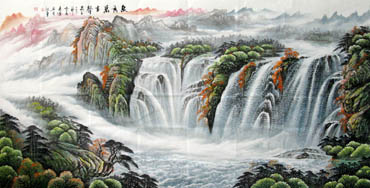 Chinese Waterfall Painting,129cm x 248cm,1137001-x