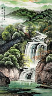 Chinese Waterfall Painting,97cm x 180cm,1137002-x