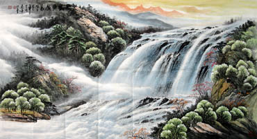 Chinese Waterfall Painting,97cm x 180cm,1137005-x
