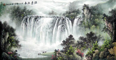 Chinese Waterfall Painting,69cm x 138cm,1139002-x
